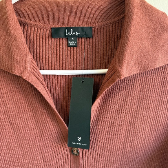 NWT Lulus Daily Favorite Rust Brown Long Sleeve Midi Dress size Small - Picture 5 of 7